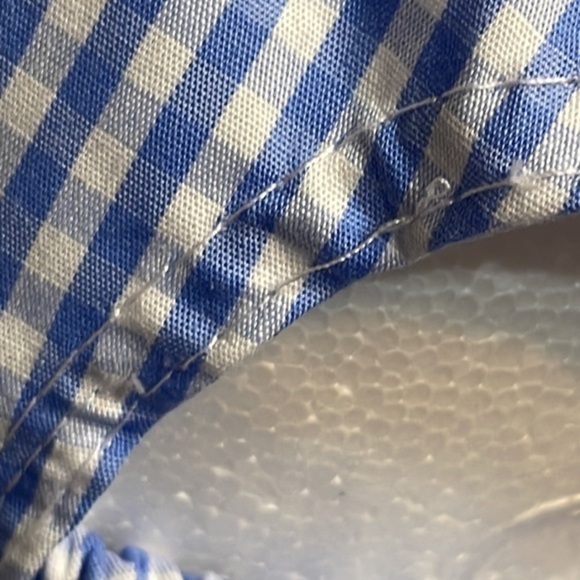 BP GINGHAM BOW CAP IN Baby BlueWHITE NWT NORDSTROM One Size - Picture 4 of 6